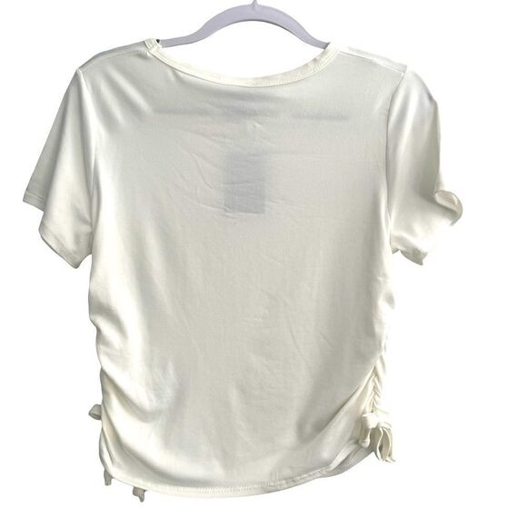 Olivia Rae - Short sleeve side cinch top. Size: XL Color: White - Picture 3 of 6